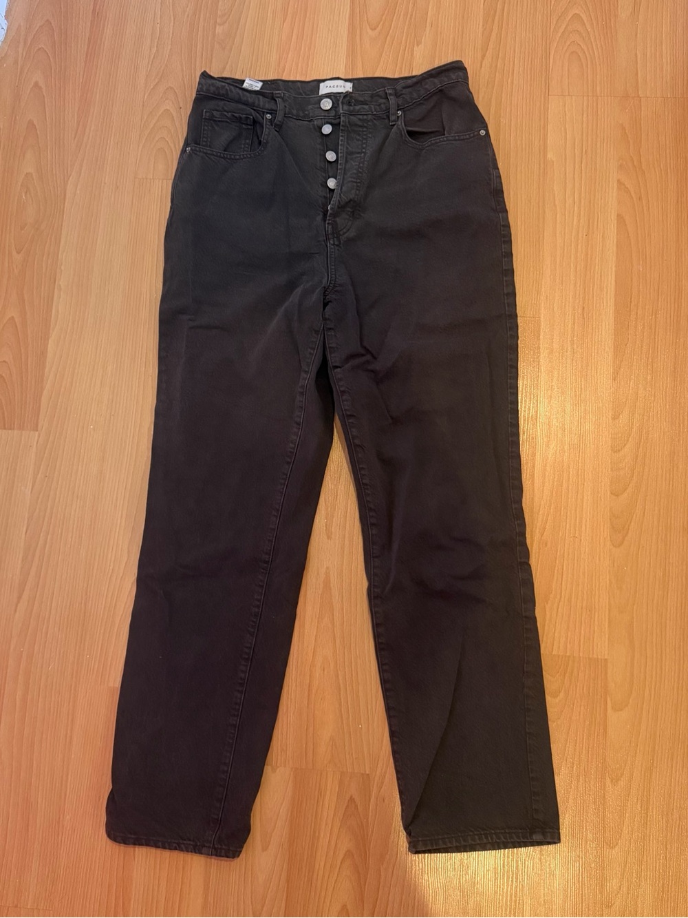 Pacsun Madison High Waisted Girlfriend Jeans Stretch Dark Brown